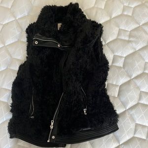 Furry black vest